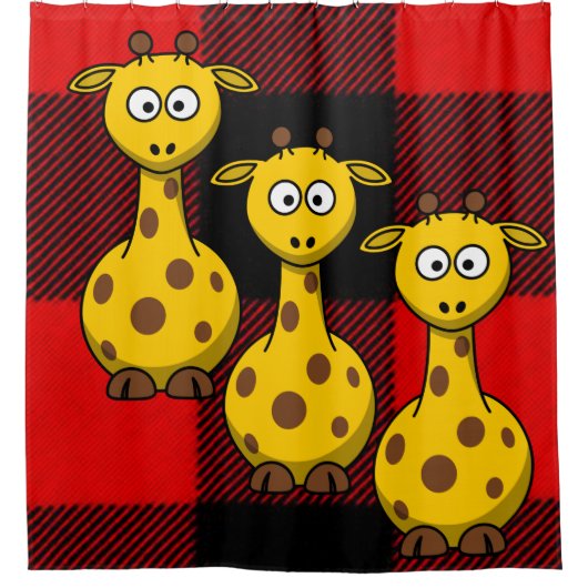 Duschvorhang Giraffe Black Red (Vorderseite)