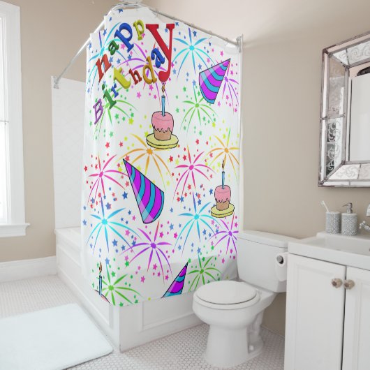 Duschvorhang glücklich Geburtstag (Beispiel)