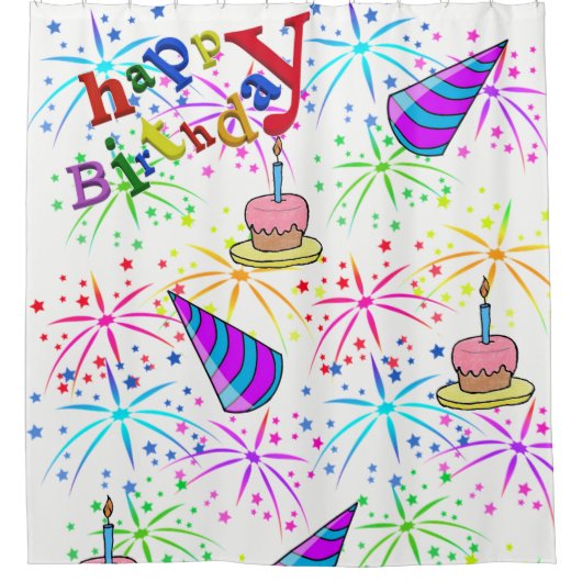 Duschvorhang glücklich Geburtstag (Vorderseite)