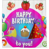 Duschvorhang glücklich Geburtstag (Vorderseite)
