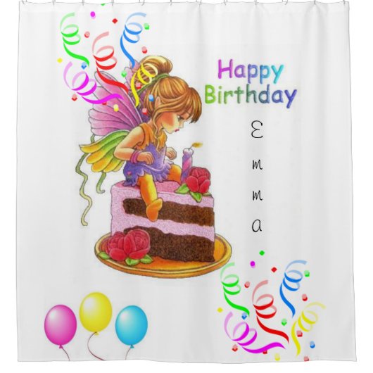 Duschvorhang glücklich Geburtstag (Vorderseite)