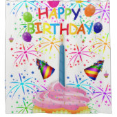 Duschvorhang glücklich Geburtstag (Vorderseite)