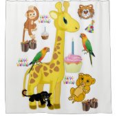 Duschvorhang glücklich Geburtstag Giraffe (Vorderseite)