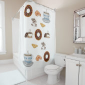 Duschvorhang glücklich Geburtstag Kaffee Donuts (Beispiel)