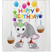 Duschvorhang glücklich Geburtstag Possum (Vorderseite)
