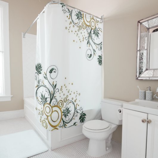 Duschvorhang Gold Floral  (Beispiel)