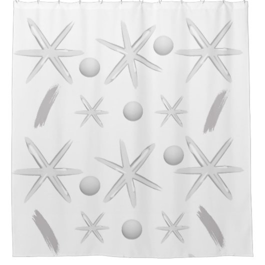 Duschvorhang Grau Atomic (Vorderseite)