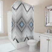 Duschvorhang Grau Schwarz-weiß (Beispiel)