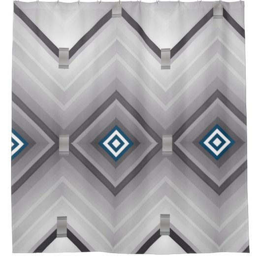 Duschvorhang Grau Schwarz-weiß (Vorderseite)
