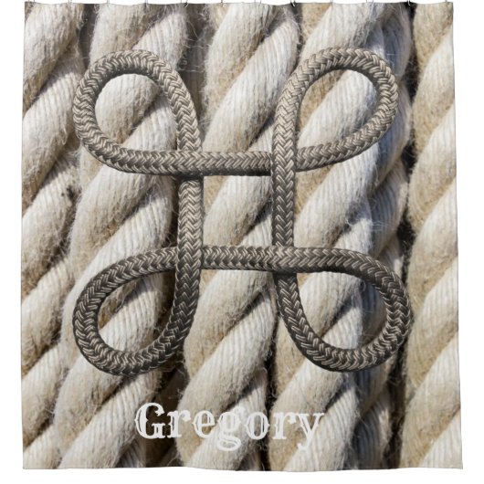 Duschvorhang Grau-Seil (Vorderseite)