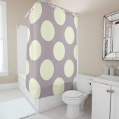 Duschvorhang-große Kreis-Punkt-lila Creme Duschvorhang (Beispiel)
