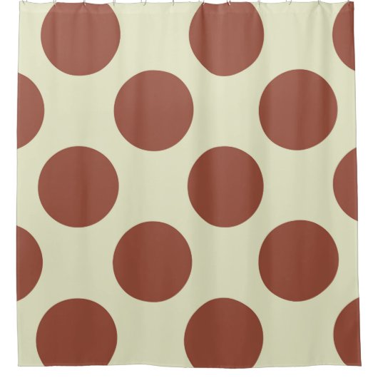 Duschvorhang große Kreise Docht braun grün (Vorderseite)