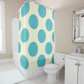 Duschvorhang große Kreise Dots Blue Cream (Beispiel)