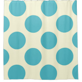 Duschvorhang große Kreise Dots Blue Cream