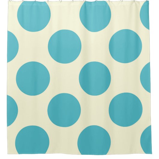 Duschvorhang große Kreise Dots Blue Cream (Vorderseite)