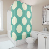Duschvorhang große Kreise Dots Grüne Creme (Beispiel)