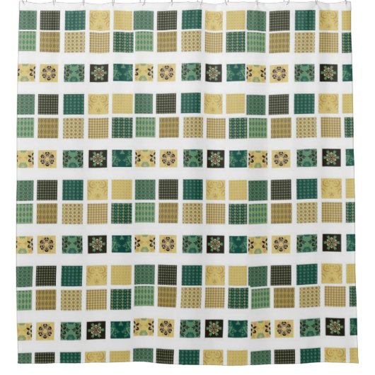 Duschvorhang Grün Beige (Vorderseite)