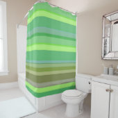 Duschvorhang Grün Blau gelbe Streifen (Beispiel)