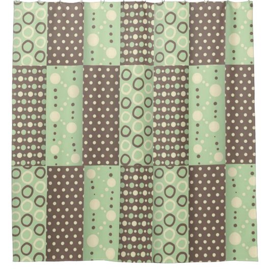 Duschvorhang grün braun (Vorderseite)