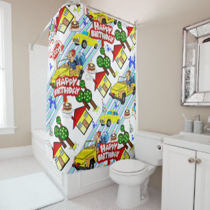 Duschvorhang Happy Birthday Boys Cars Hunde