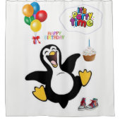 Duschvorhang Happy Birthday Pinguin (Vorderseite)