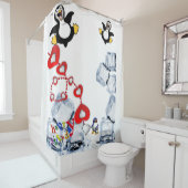 Duschvorhang Happy Birthday Pinguin (Beispiel)