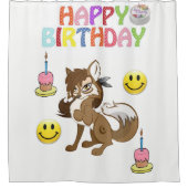 Duschvorhang Happy Birthday Wolf (Vorderseite)