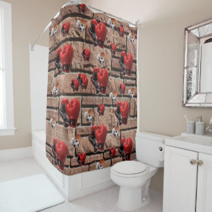 Duschvorhang Happy Boxhandschuhe