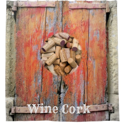 Duschvorhang Holz Wine Cork (Vorderseite)