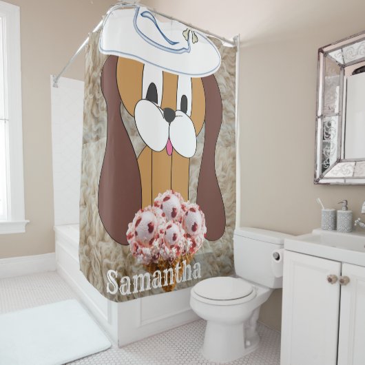 Duschvorhang Hunde Eiscreme (Beispiel)