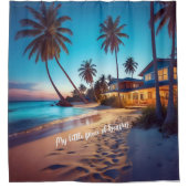 Duschvorhang im Beach House für Bild und Text (Vorderseite)