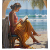 Duschvorhang im Beach House mit individueller Abbi (Vorderseite)