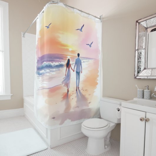 Duschvorhang im Küstenstil (Beispiel)