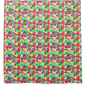Duschvorhang im mehrfarbigen Kunststil (Vorderseite)