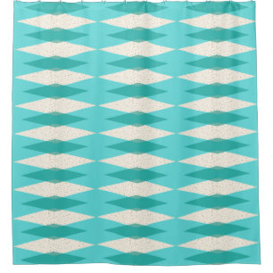 Duschvorhang im Mid-Century-Modern-Argyle-Stil