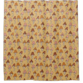 Duschvorhang im Mid-Century-Stil Kupfer & Rosa Pop (Vorderseite)
