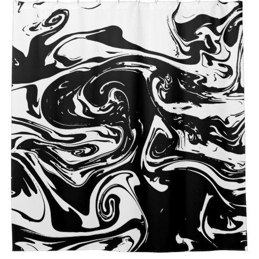 Duschvorhang im Schwarz-Weiß-Marmor (Vorderseite)