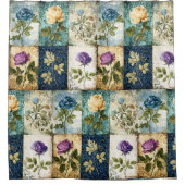 Duschvorhang im Vintage-Patchwork-Stil (Vorderseite)