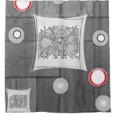 Duschvorhang in Grauweiß (Vorderseite)