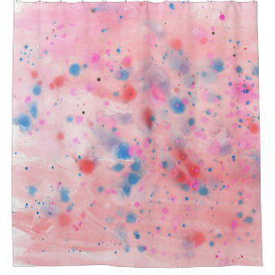 Duschvorhang in Rosa und Blau