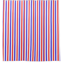 Duschvorhang in Rot und Blau Streifen