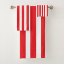 Duschvorhang in Rot und Weiß