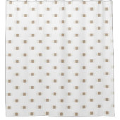 Duschvorhang Kariert Quadrat Beige & Weiß (Vorderseite)