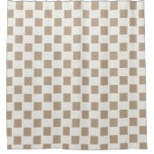 Duschvorhang Kariert Quadrat Beige & Weiß (Vorderseite)