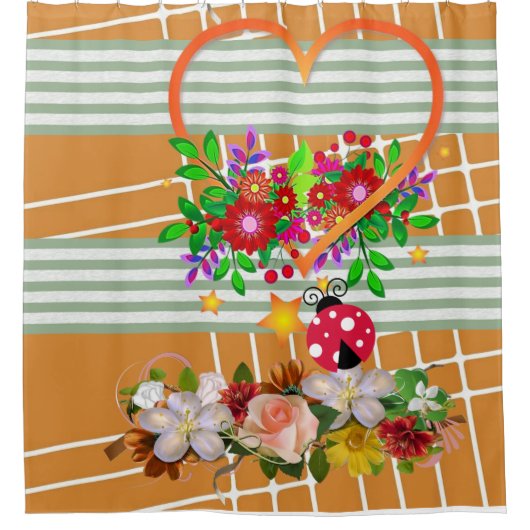 Duschvorhang Ladybug Bläserstreifen (Vorderseite)