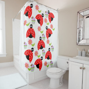 Duschvorhang Ladybug Blumenkuchen
