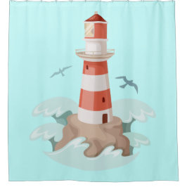 Duschvorhang/Leuchtturm Duschvorhang