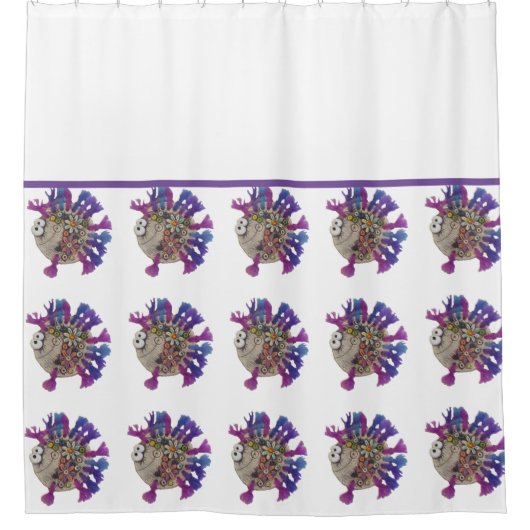 Duschvorhang - Lila finnischer Fisch (Vorderseite)