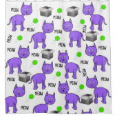 Duschvorhang Lila Katzen (Vorderseite)