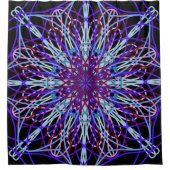 Duschvorhang, Lila Schwarze Kaleidoskop Art Duschvorhang (Vorderseite)